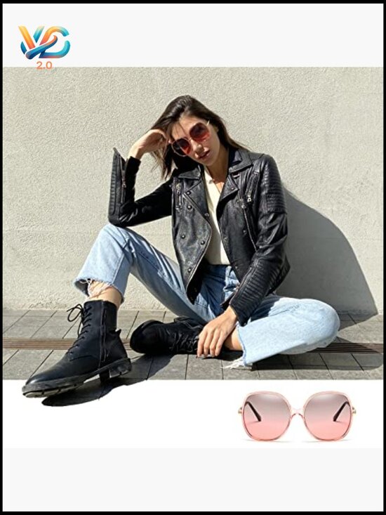 Oversized Square Sunglasses Retro Vintage Trendy UV400 Protection main image 7